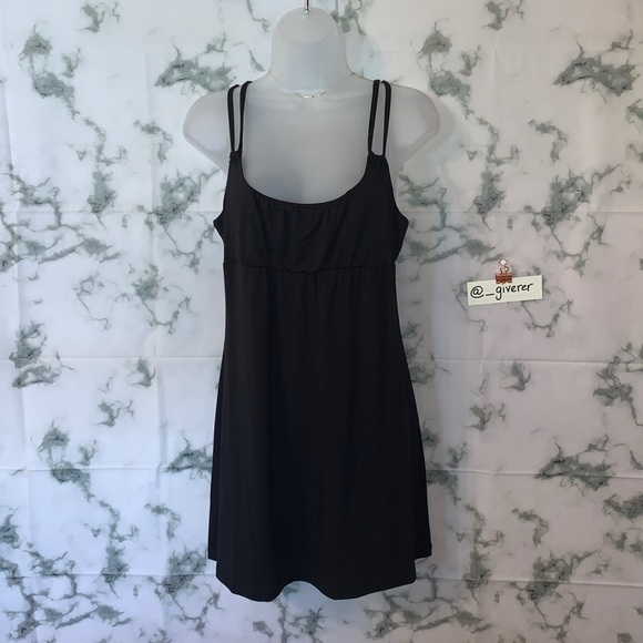 M Black Double Strap Simple Dress / Beach Cover - Picture 1 of 13